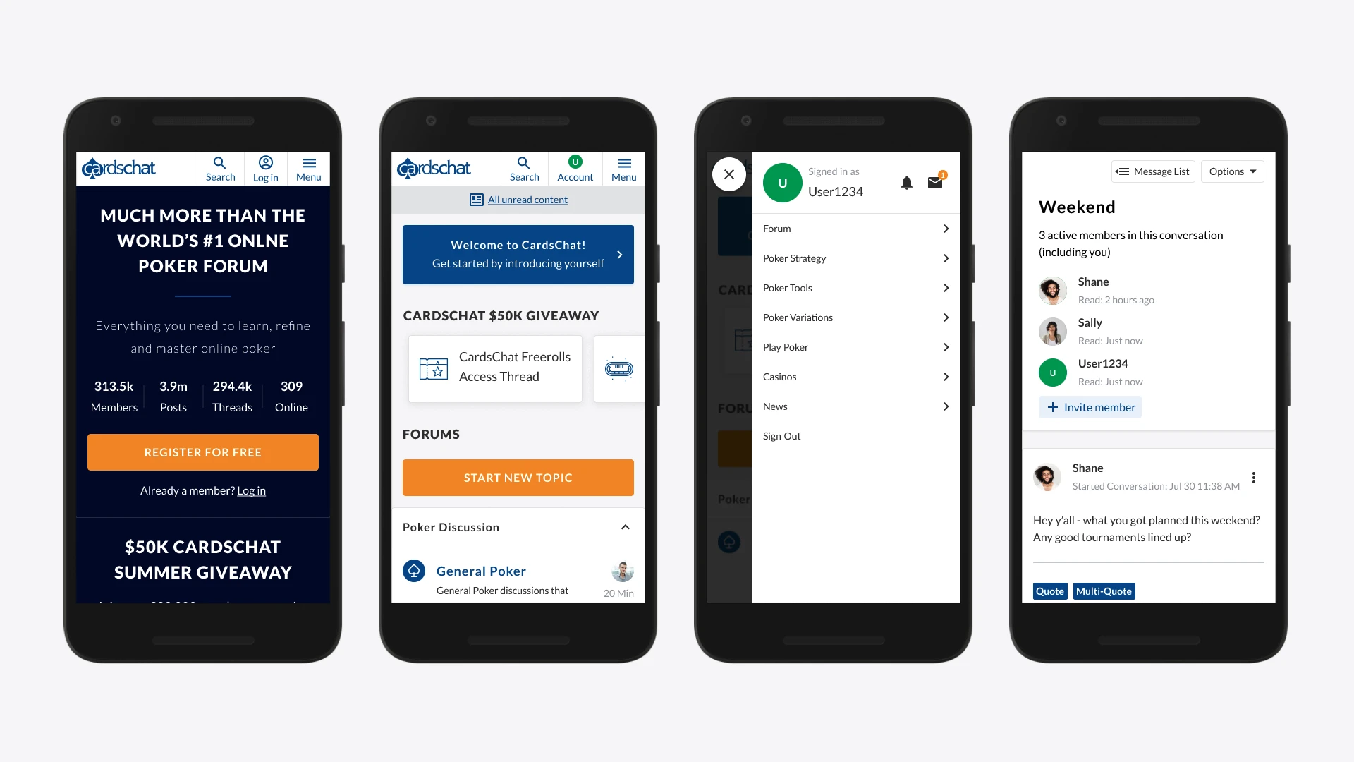 Mobile prototype designs for the forum migration project
