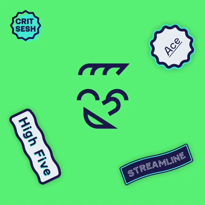 Animation showing the crit sesh branding and assets