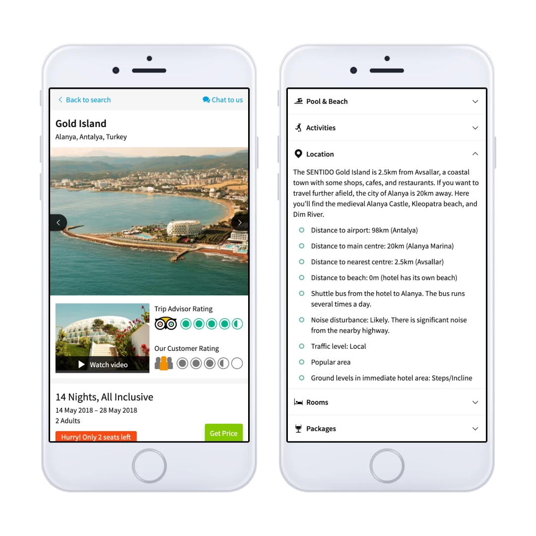 HTML prototype built for testing